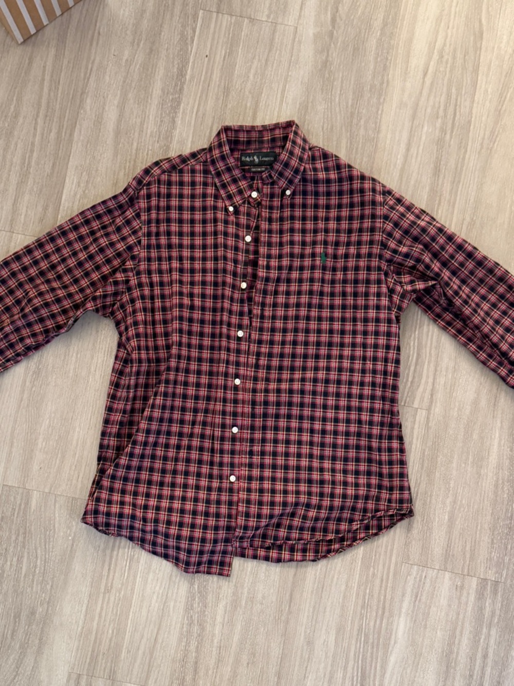 Ralph Lauren Red and Black Plaid Button-Down Long Sleeve Shirt